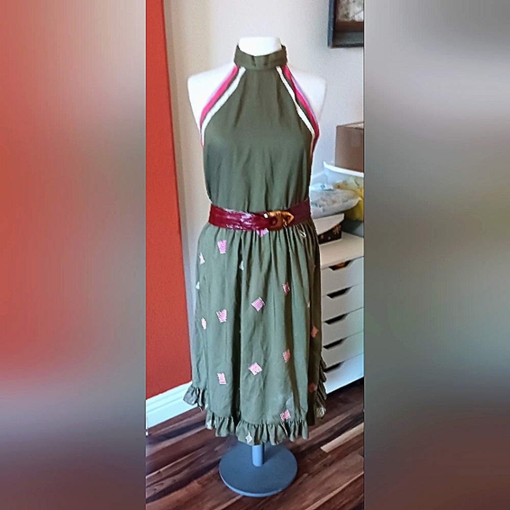 Vintage 1980s Muy Dress Raw Silk